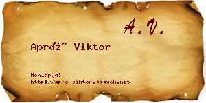 Apró Viktor névjegykártya